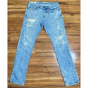 Hollister Mens Distressed Light Wash Denim Jeans W30 L30 Skinny